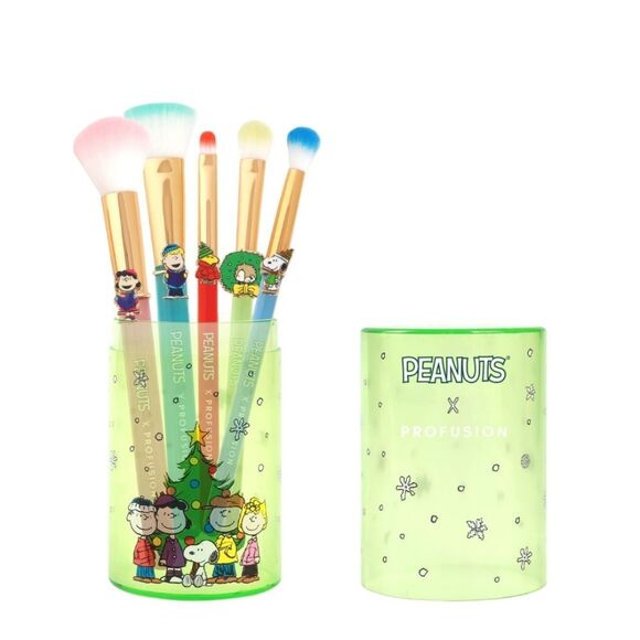 Profusion Cosmetics X Peanuts Holiday Merry & Bright Brush Set w/Cass - Picture 2 of 9